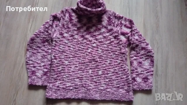 Зимен пуловер с поло яка М-L, снимка 1
