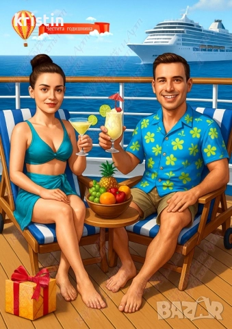 Карикатура за двойка, снимка 4 - Подаръци за юбилей - 38368137