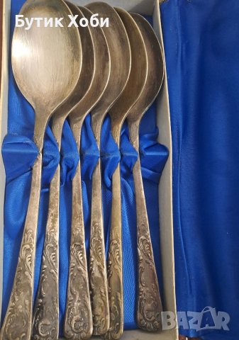Комплект мелхиорови лъжици, СССР, снимка 3 - Антикварни и старинни предмети - 40792860