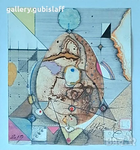 Картина, абстракция, худ. Цв. Казанджиев, 2019 г., снимка 2 - Картини - 56086698