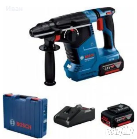 Нови с 3 г. гаранция! Акумулаторен перфоратор със SDS plus Bosch GBH 187-LI Professional 2x5Ah / 18V, снимка 1 - Друга електроника - 41602108