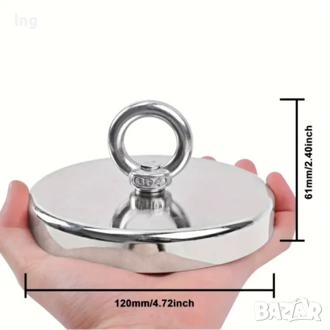 Продавам: Мощен Магнит за Магнитен Риболов (500 кг сила, 120 мм) + Въже и Ръкавици, снимка 2 - Екипировка - 50927196