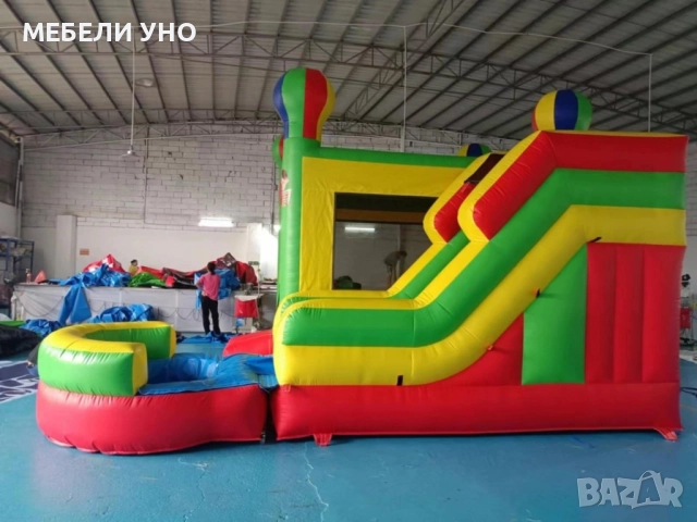 Надуваем атракцион замък с баскетболен кош и пързалка, снимка 4 - Други игри - 51526752