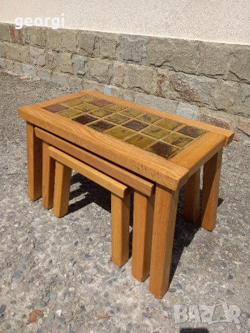 Помощни масички масив с керамичен плот , снимка 3 - Маси - 41341049