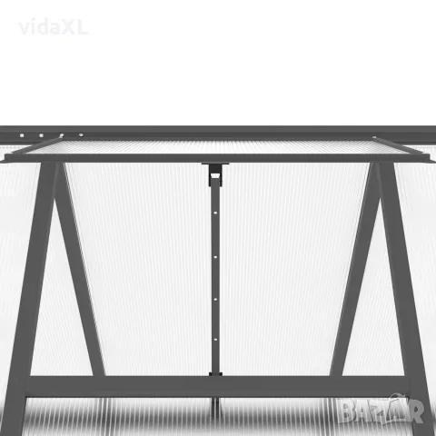 vidaXL Оранжерия с основа рамка антрацит 334x169x202 см алуминий, снимка 9 - Оранжерии - 56146825