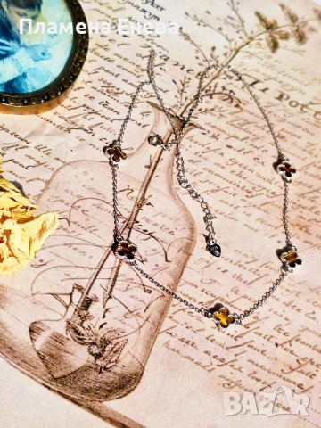 Колиета по модел на Van Cleef – сребърни бижута, снимка 14 - Колиета, медальони, синджири - 53744835