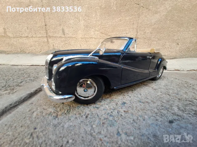 BMW 502/ 1955г. мащаб  1:18  кабрио, ретро метален колекционерски модел, снимка 3 - Колекции - 47568002