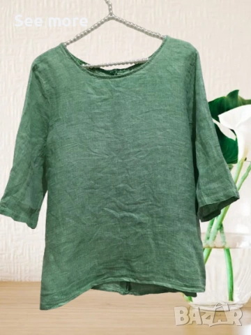 Made in Italy риза 100% лен S/M, снимка 2 - Ризи - 53572295