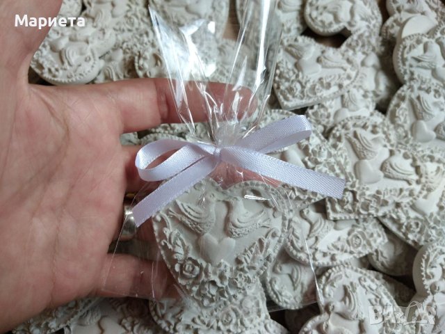 Магнити Подаръци за Гости Сватба Кръщене Подаръчета за сватба  Гипсови Фигурки Сърца, снимка 4 - Подаръци за кръщене - 41487715