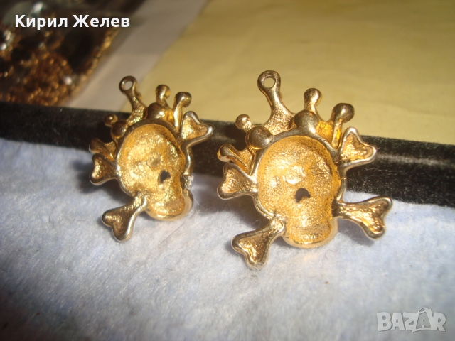 2 ПОЗЛАТЕНИ АЦТЕКСКИ РИТУАЛНИ МЕДАЛЬОНА МАСКИ с КРИСТАЛЧЕТА 27409, снимка 3 - Колиета, медальони, синджири - 36095054