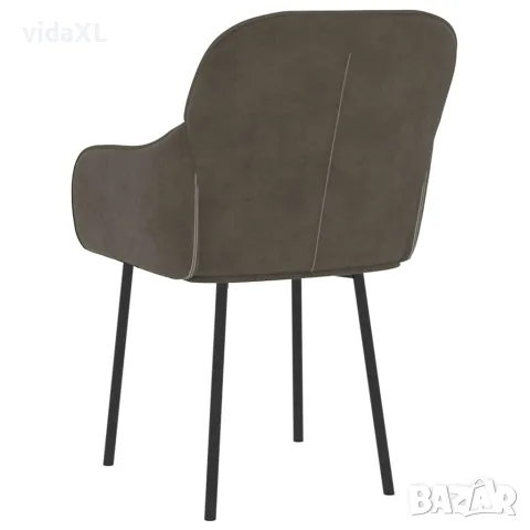 vidaXL Трапезни столове, 2 бр, тъмносиви, кадифе, снимка 6 - Столове - 56147125