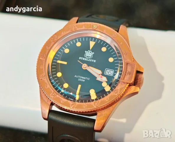 Steeldive SD1965S Solid Bronze Diver Watch Seiko Japan NH35 automatic Механизъм, часовник с кутия, снимка 1