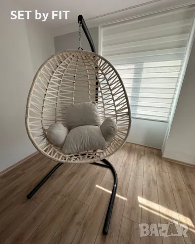 Висящ стол люлка, снимка 2 - Градински мебели, декорация  - 48257019