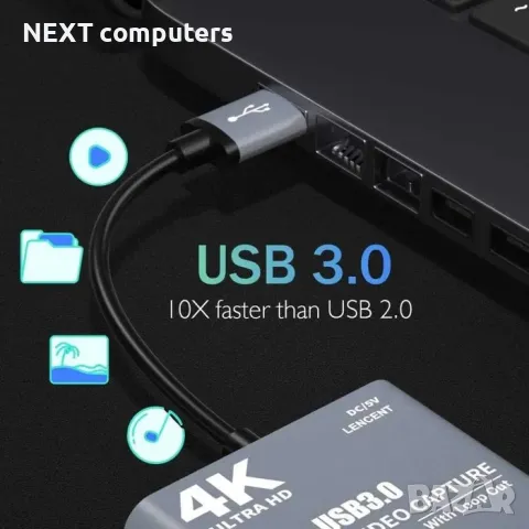 HDMI - USB 3.0 Video Capture Card Game Live Streaming видео кепчър, снимка 6 - Други - 47902577
