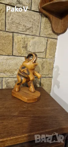 Слон от Тиково дърво, снимка 3 - Статуетки - 49786700