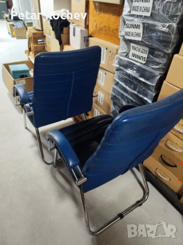 Офисни Посетителски столове в отлично състояние Сини, снимка 5 - Столове - 50818982