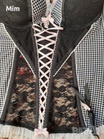  Censored 75 С Черен корсет с жартиери , снимка 9 - Корсети, бюстиета, топове - 40992745