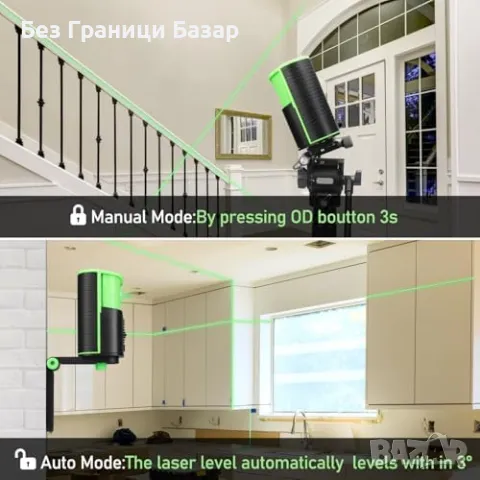 Нов Лазерен нивелир ZHJAN – самонивелиращ, Type-C, 360° магнитна основа, снимка 3 - Измервателни инструменти - 49810747