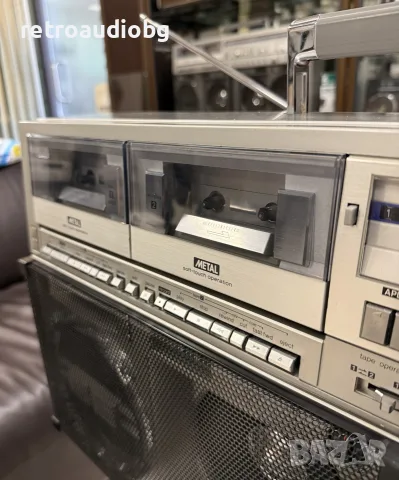 🔈Колекционерски ретро радиокасетофон SHARP GF-777 - Boombox - профилактиран🔉, снимка 3 - Радиокасетофони, транзистори - 55753030
