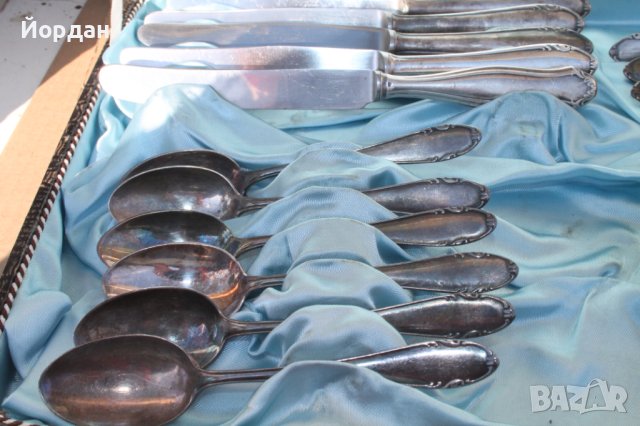 Посребрен комплект за хранене 24 броя , снимка 2 - Колекции - 42654427