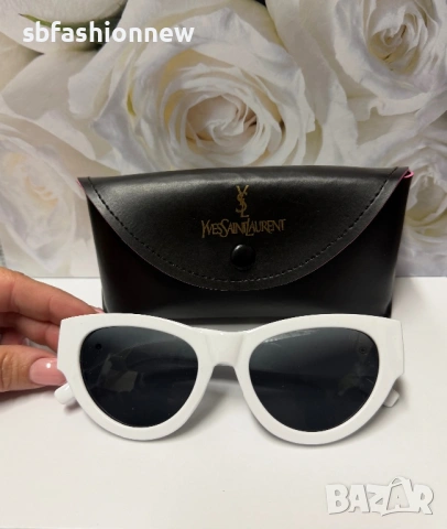 Ysl бели очила с лого, снимка 5 - Слънчеви и диоптрични очила - 53355621