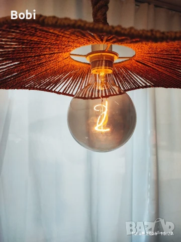 Плетени висящи полилеи , снимка 3 - Лампи за таван - 51327301