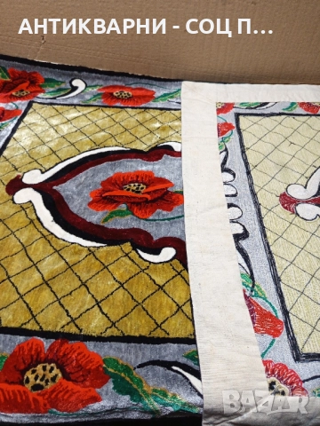 Соц Стар Ръчно Изработен Копринен Кавйор За Стена Размери 65/123 см., снимка 8 - Антикварни и старинни предмети - 51713545