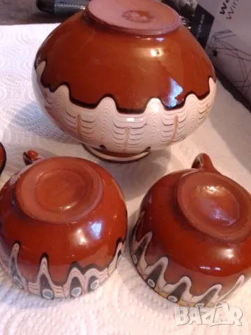 Глинени 2бр чашки и гърненце, снимка 5 - Антикварни и старинни предмети - 48581771