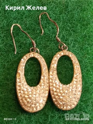 Луксозни овални сребърни обеци с ювелирно инкрустирани кристали стил и елегантност 40360, снимка 5 - Обеци - 52881828