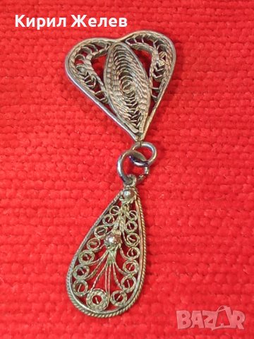 ДИАМАНТЕНА СРЕБЪРНА СТАРИННА ФИЛИГРАННА ВИСУЛКА РЪЧНА ИЗРАБОТКА 19444, снимка 10 - Антикварни и старинни предмети - 31578503