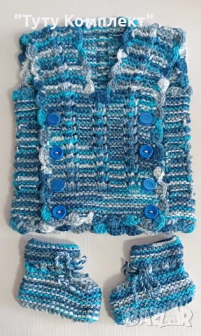 Продавам ръчно плетени елечета и терлици , снимка 3 - Жилетки и елечета за бебе - 53331957