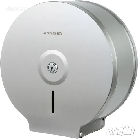 ANYDRY диспенсър за тоалетна/кухненска хартия от 304 стомана за стенен монтаж с прозрачен прозорец