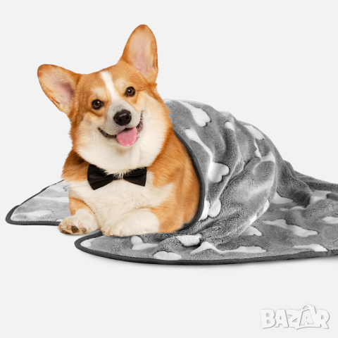 KYG Одеяло за кучета Beany, меко и топло, 104 × 76 см, сиво, снимка 5 - За кучета - 44595716