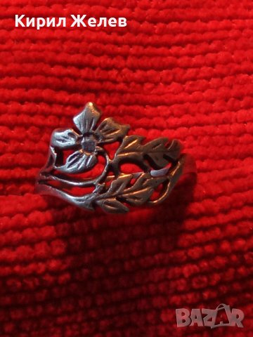 СТАРИНЕН ФЛОРАЛЕН СРЕБЪРЕН АР НУВО ПРЪСТЕН ВИСОКА ПРОБА СРЕБРО МАЙСТОРСКА АЖУРНА ИЗРАБОТКА 35017