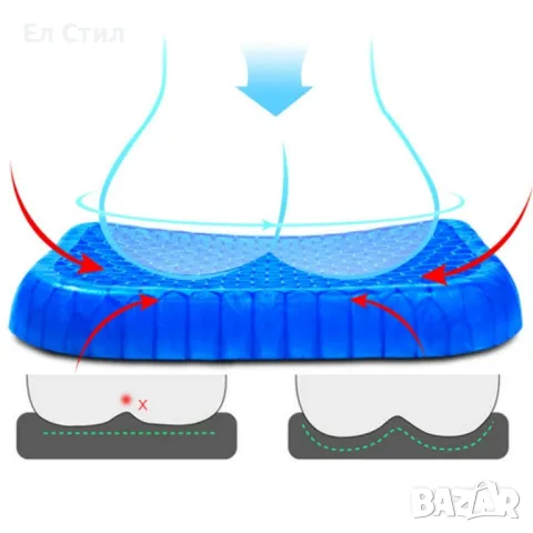 Ортопедичен гел възглавница за стол Egg sitter, снимка 9 - Други стоки за дома - 48476281