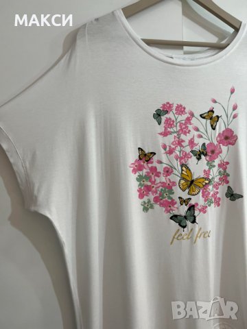 Макси прекрасна силно еластична много мека блузка с красива апликация, снимка 2 - Тениски - 41078573