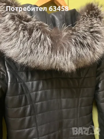 Естествена кожа с яка от естествен  косъм, снимка 6 - Палта, манта - 48090559