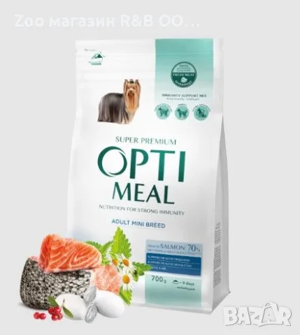 OPTIMEAL DOG ADULT FOR MINIATURE BREEDS WITH SALMON – Храна за миниатюрни породи кучета със  Сьомга 