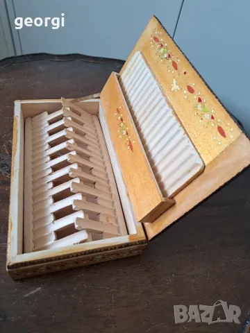 ретро дървена кутия за цигари цигаретник  19/3, снимка 6 - Антикварни и старинни предмети - 49111379