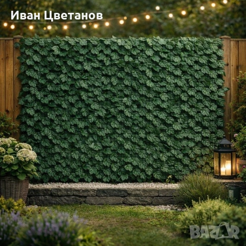 Изкуствен жив плет "Бръшлян" 1х3м – Декоративна ограда за балкон и градина с UV защита