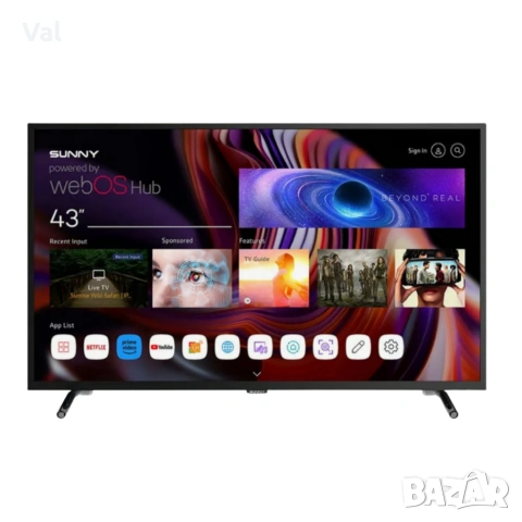 Телевизор Sunny SN43FPRL-W02S – 43" LED Smart TV с WebOS, Wi-Fi и DVB-T2/C/S2, снимка 6 - Телевизори - 53664244