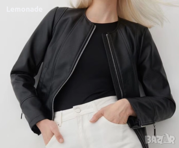 Ново кожено яке Зара С размер, снимка 2 - Якета - 49713908