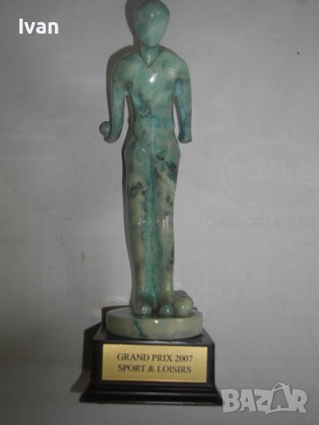 Мраморна Голяма Статуетка GRAND PRIX 2007 SPORT AND LOISIRS-24 см, снимка 4 - Статуетки - 39820704