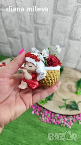 Ангелчета в  червен  цвят!, снимка 6 - Декорация за дома - 51433180