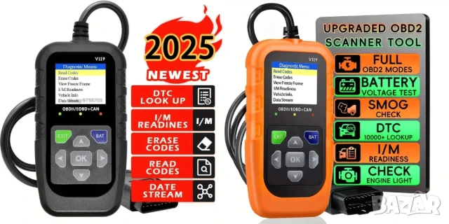 OBD2 EOBD автомобилен диагностичен кодочетец V119, снимка 2 - Аксесоари и консумативи - 47173086