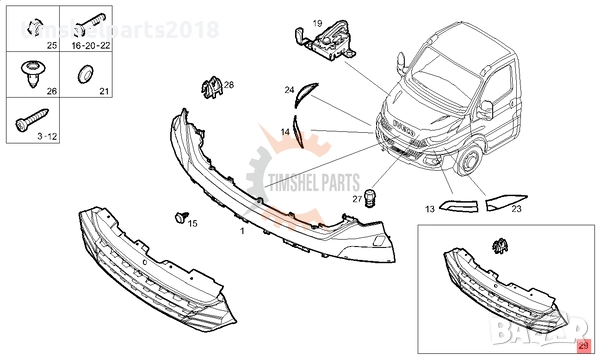 Радиаторна решетка за Iveco Daily от 2016 до 2019 год., снимка 2 - Части - 52879208
