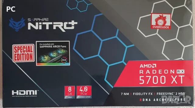 Видео карта RX 5700 XT 8GB Sapphire nitro+ Special edition + Furmark 10мин сменана паста/падове