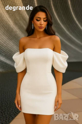 Дамска рокля с паднали ръкави, снимка 4 - Рокли - 50969092