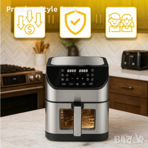 Фритюрник с горещ въздух XXL - 8 литра, 1800 W и 12 програми, снимка 5 - Друга електроника - 53792422