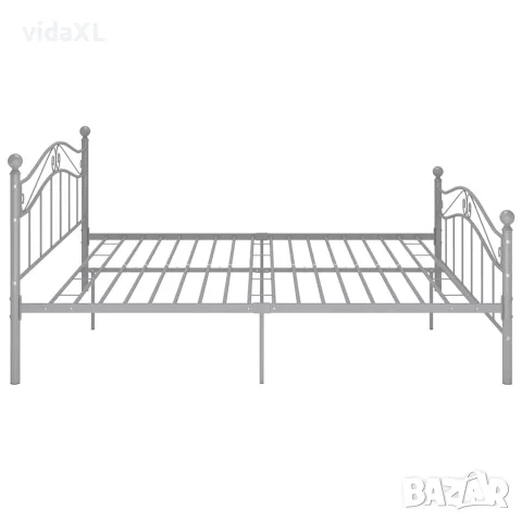 vidaXL Рамка за легло без матрак, сив, метал, 140x200 см, снимка 5 - Спални и легла - 56146854